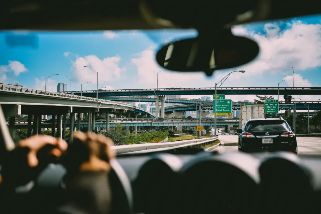 Florida roads and overpasses, towards Miami